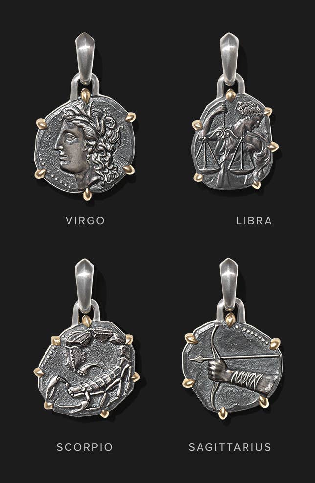 Mens zodiac hot sale pendants